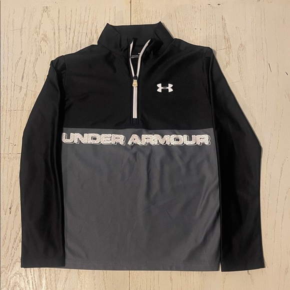 Under Armour Other - Youth XL - Under Armour Black and Gray Half-Zip Top